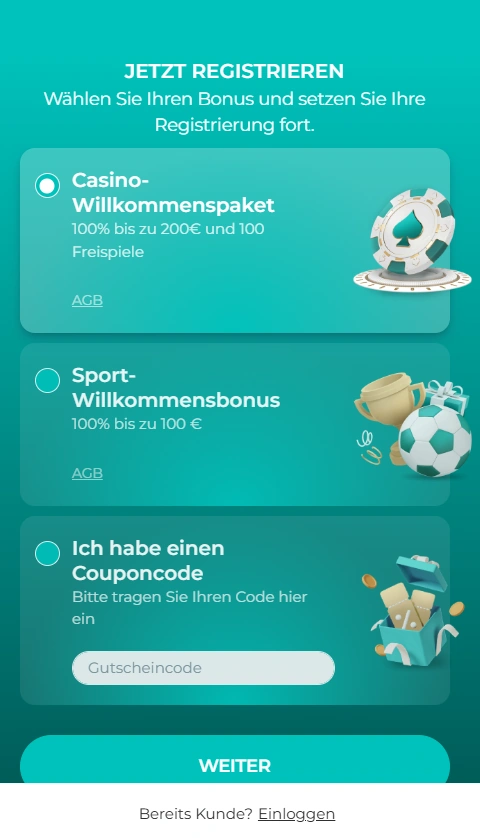 Spinoli Casino-Bonus bei der Registrierung