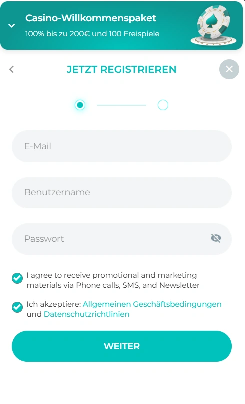 Spinoli Casino-Registrierungsstelle